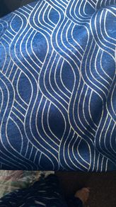 2 pairs of blue velvet eyelet curtains