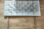 headboard king bed velvet silver grey diamonds