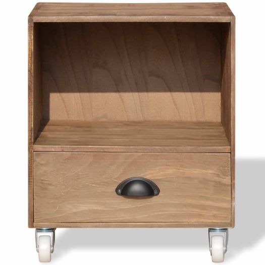 Nightstand 2 pcs Brown Solid Wood