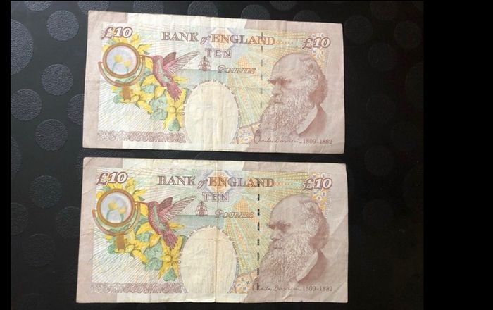 10 pound banknotes from England