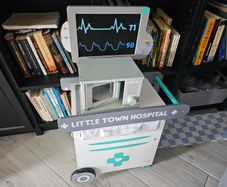 Little Town Hospital wooden toy medical trolley