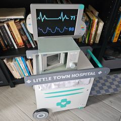 Little Town Hospital wooden toy medical trolley