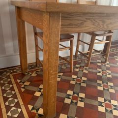 Solid Oak Dining Table.