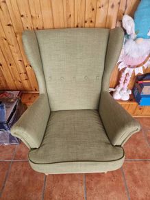 Green ikea wing armchair