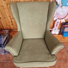 Green ikea wing armchair