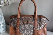 DKNY Brown / Tan Handbag with Leather