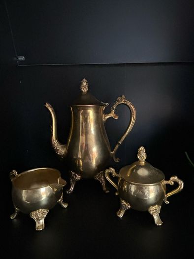 Antique Gold Plated Teapot Set