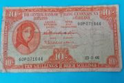 Irish 1966 Lavery ten shilling banknote in used condition