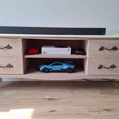 Solid wood tv stand with marble top, and Wardrobe
