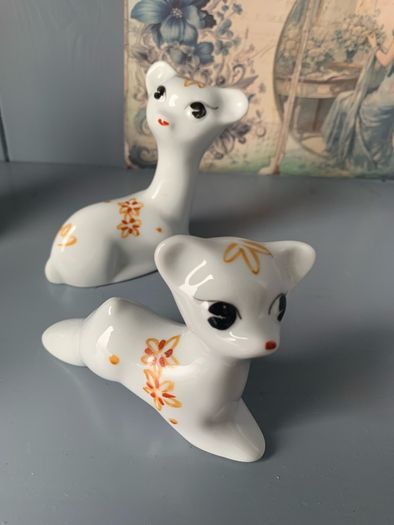 Vintage Retro Deer Ornament Set