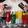 Cocktail Shaker Set Stainless Steel Bamboo Stand Image 7