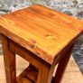 Rustic Walnut Finish Handmade Solid Wood Bedside Table / Stool / End Table Image 4