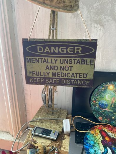 Wooden funny sign