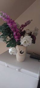 fake flowers and vase