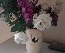 fake flowers and vase