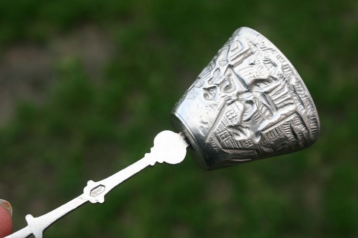 Dutch Silver Souvenir Spoon Shovel With Windmill On Handle Holland 4,5 Long