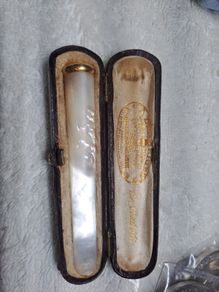 Antique mother of pearl cheroot holder.