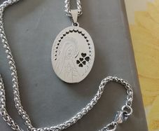 Precision cut Blessed Virgin pendant