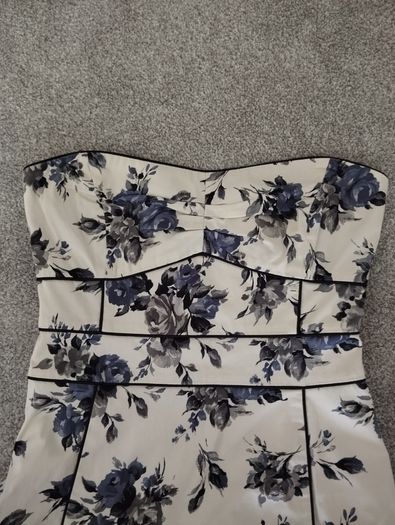 Coast dress, size 10, cream and navy