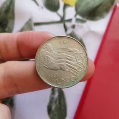 1961 Italy Silver 500 Lire Coin