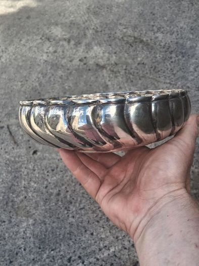 Sterling Silver Wave Bowl (7 Inches 241 grams)