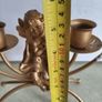 Cherub candle holder vintage golden metal Image 5