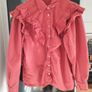 Denim Shirt With Frills Size Uk 14 Image 4