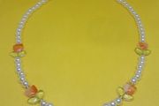 Peach Tulip pearl necklace
