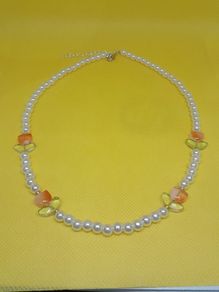 Peach Tulip pearl necklace