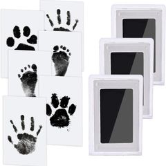 Baby Handprint and Footprint Kit, 3 Baby Handprint Ink Pads with Clean-Touch, 6 Imprint Cards, Pet Paw Print, Inkless Print Kit Safe Non-Toxic for baby Feet and Hands, Family Keepsake (FREE POSTAGE)