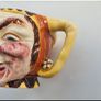 Vintage character 'Price Bros' face jug mid century ceramic pottery jester clown Toby pitcher Image 4