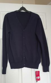 BNWT - Age 13 Years - A Navy Cotton Rich Cardigan - Suitable for Presentation Primary School Uniform Cardigan - Tagged 10 Euro