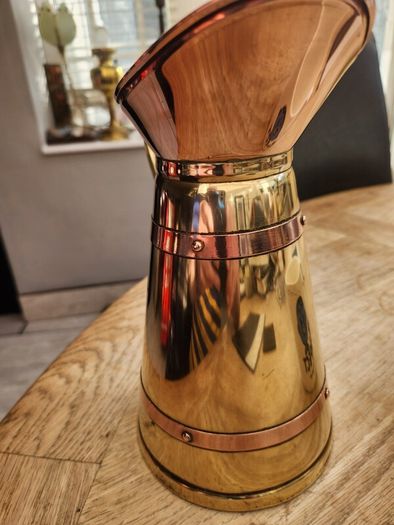 Copper and brass vintage jug.