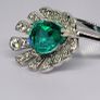 Sterling silver (Sz: O ans R) Peacock Triplet Quartz, White Zircon Fancy Ring in Rhodium Sterling Silver 2.59 Ct. Image 2