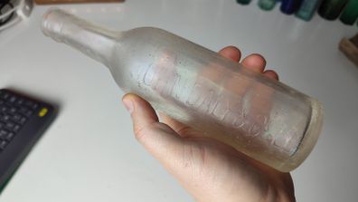 188 - Vintage John Daly Mineral Water Cork Decorative Collectible Clear Glass Bottle
