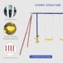 Metal Swing Set with 2 Seats Glider A-Frame Stand Adjustable Hanging Rope for Backyard (FREE SHIPPING) Image 7