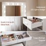 LED Dressing Table Set Vanity Makeup Table 2 Large Drawers (Black White) Image 5
