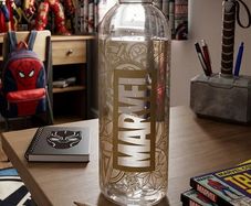 New Marvel Water Bottle with a Metal Lid - ideal for work, travel, gym, etc