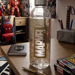 New Marvel Water Bottle with a Metal Lid - ideal for work, travel, gym, etc
