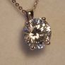 14ct White Gold 3ct Lab Diamond Solitaire Pendant and Chain. Image 4
