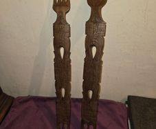 Carved Wooden Spoon and Folk