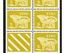 1975 Ireland Gerl Definitive 5p Stamp Booklet Pane Mint Never Hinged (MNH). Hibernian HP21