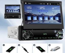 1DIN 7 Inch HD Manual Retractable Screen Car Radio MP5 Player Built In FM Radio Receiver Multifunctional Multimedia Autoradio For Car Radio 1 Din Entertainment System