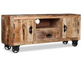 TV Cabinet Rough Mango Wood 120x30x50 cm
