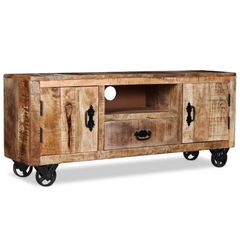 TV Cabinet Rough Mango Wood 120x30x50 cm