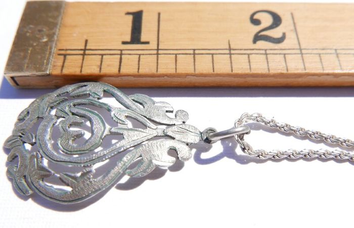 Vintage Sterling Silver 925 Pendant and Necklace length 16" - 5,95g