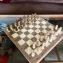 Vintage Style Marquetry Inlaid Folding Wooden Chess Checkers Draughts Pop Board Chess Pieces & Counters Image 10