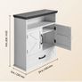 White Bathroom Wall Cabinet with 2 Doors, Adjustable Shelf, Drawer & Open Storage Compartment, Over-Toilet Hanging Organizer Image 6