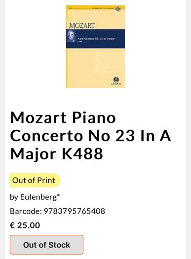 Mozart piano concerto no. 23 in A Major