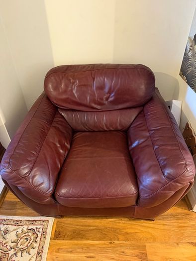Real Leather 3 Seater Sofa + 2 Armchairs